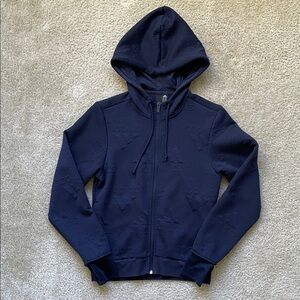 Adidas Dark Blue Hoodie with Pockets and Thumb Holes